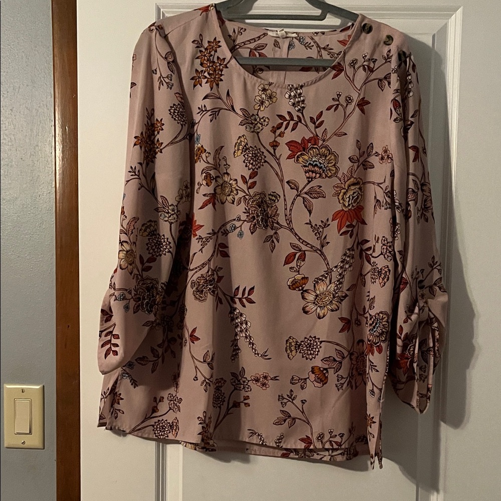 Maurices Floral Blouse - Mauve and Multicolor